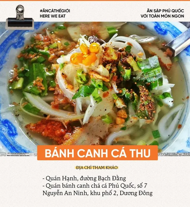 Bánh canh chả cá thu Hạnh – Quán ăn đặc sản Phú Quốc siêu hấp dẫn giá bình dân