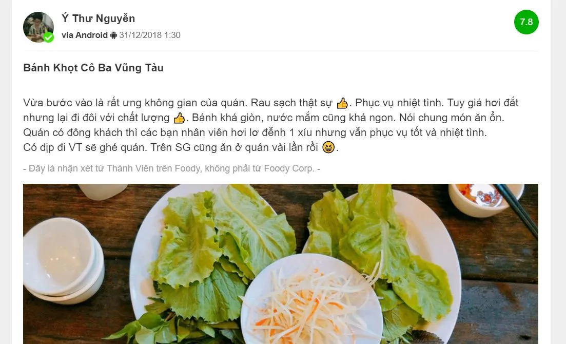 Bánh khọt Cô Ba Vũng Tàu – Món ăn dân dã đậm đà khó cưỡng