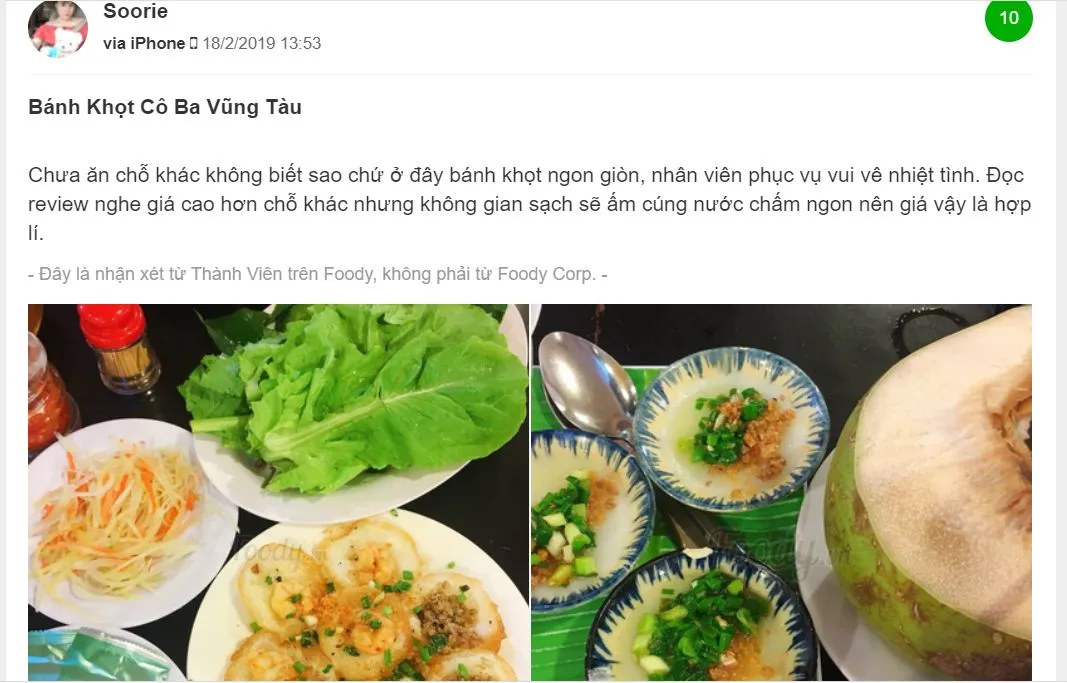 Bánh khọt Cô Ba Vũng Tàu – Món ăn dân dã đậm đà khó cưỡng