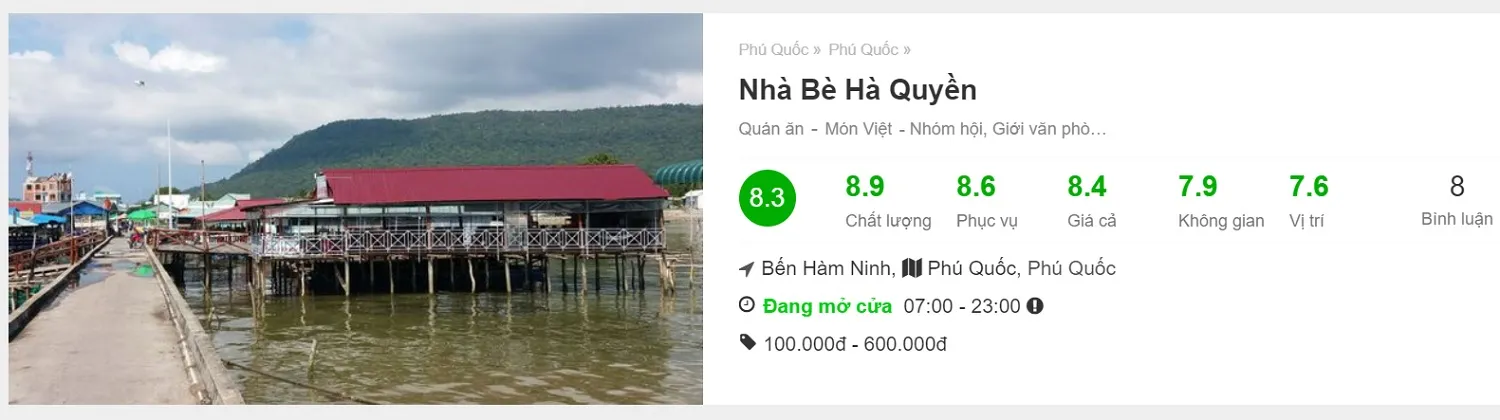 Bè Hà Quyền – Chuyên phục vụ hải sản tươi sống ở làng chài Hàm Ninh