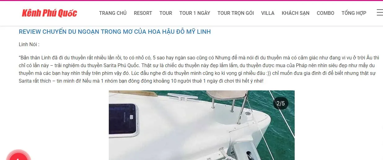 Catamaran Sarita – Đẳng cấp du thuyền 5 sao trên đảo Ngọc