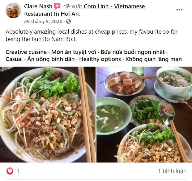 Com Linh restaurant Hoi An – Nhà hàng đặc sản Hội An và các món ăn Việt