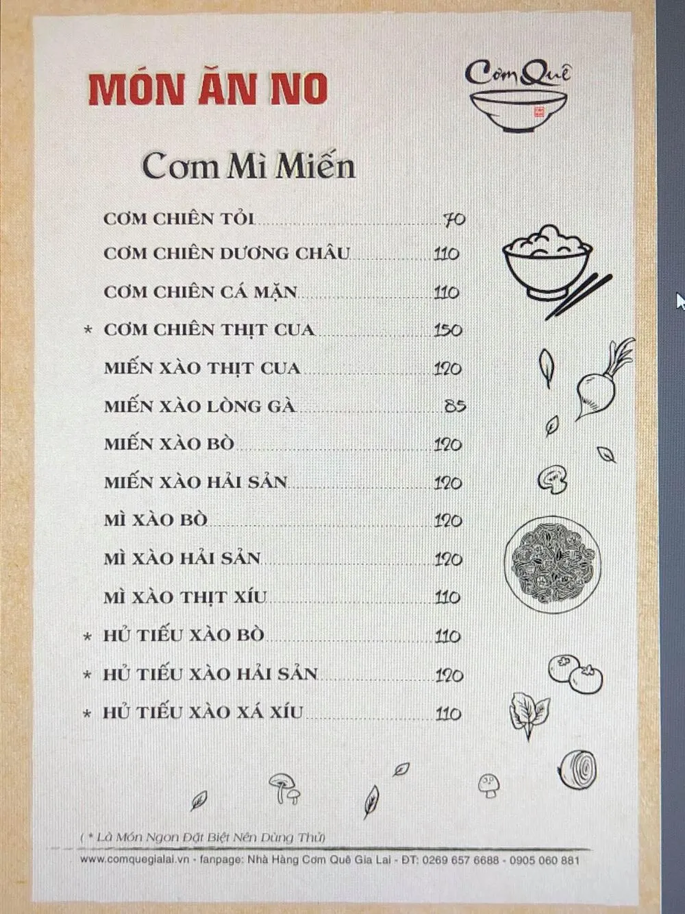 Đến nhà hàng Cơm Quê Gia Lai và trải nghiệm nét ẩm thực dân dã