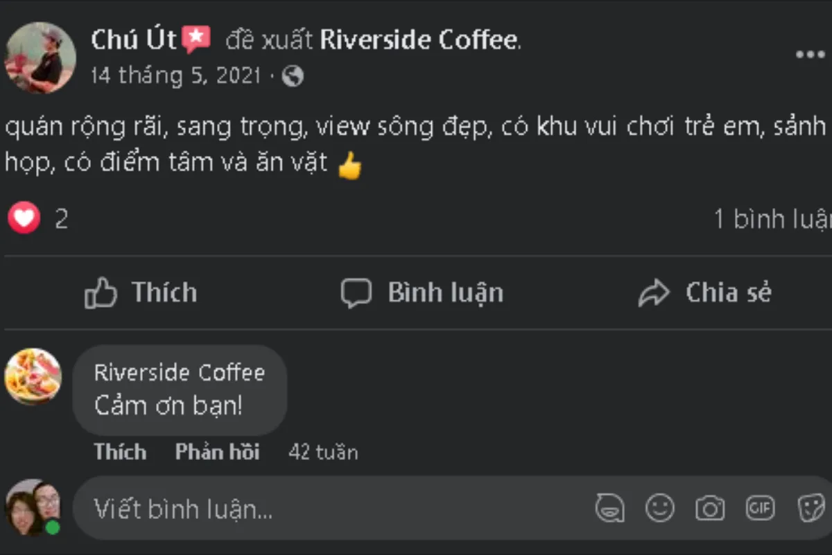 Đến Riverside Coffee cảm nhận không gian trong lành kế bên hồ nước thơ mộng