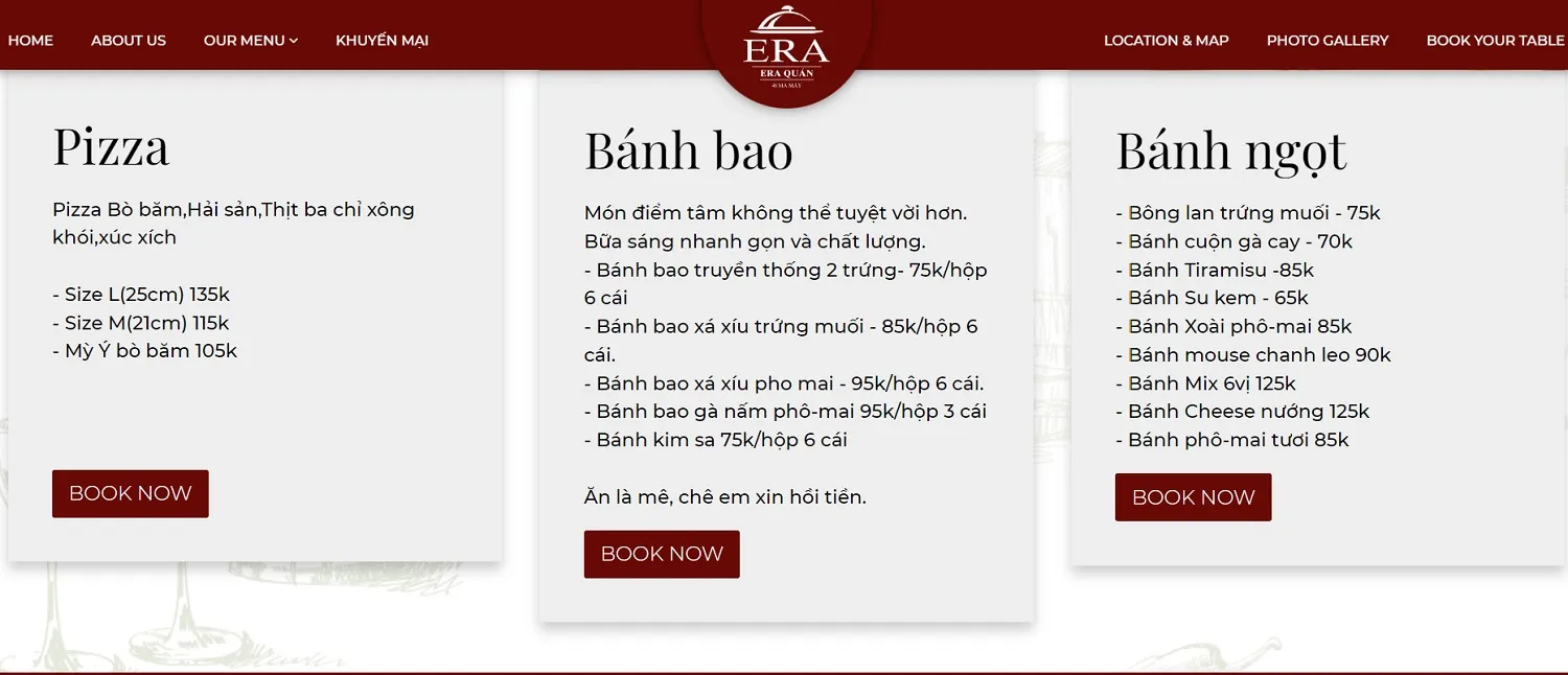 Era Quán – Nhà hàng ẩm thực Việt với kiến trúc Châu Âu sang trọng