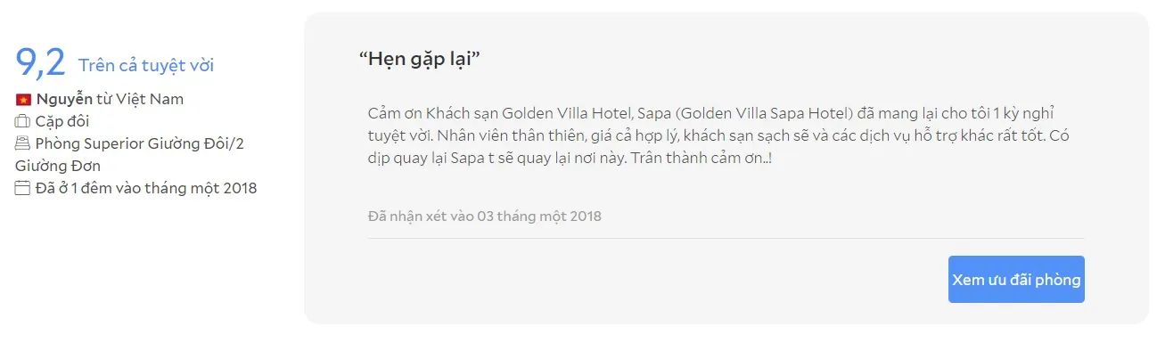 Golden Villa Sapa Hotel – Khách sạn 3 sao mang lại trải nghiệm vàng tại Sapa