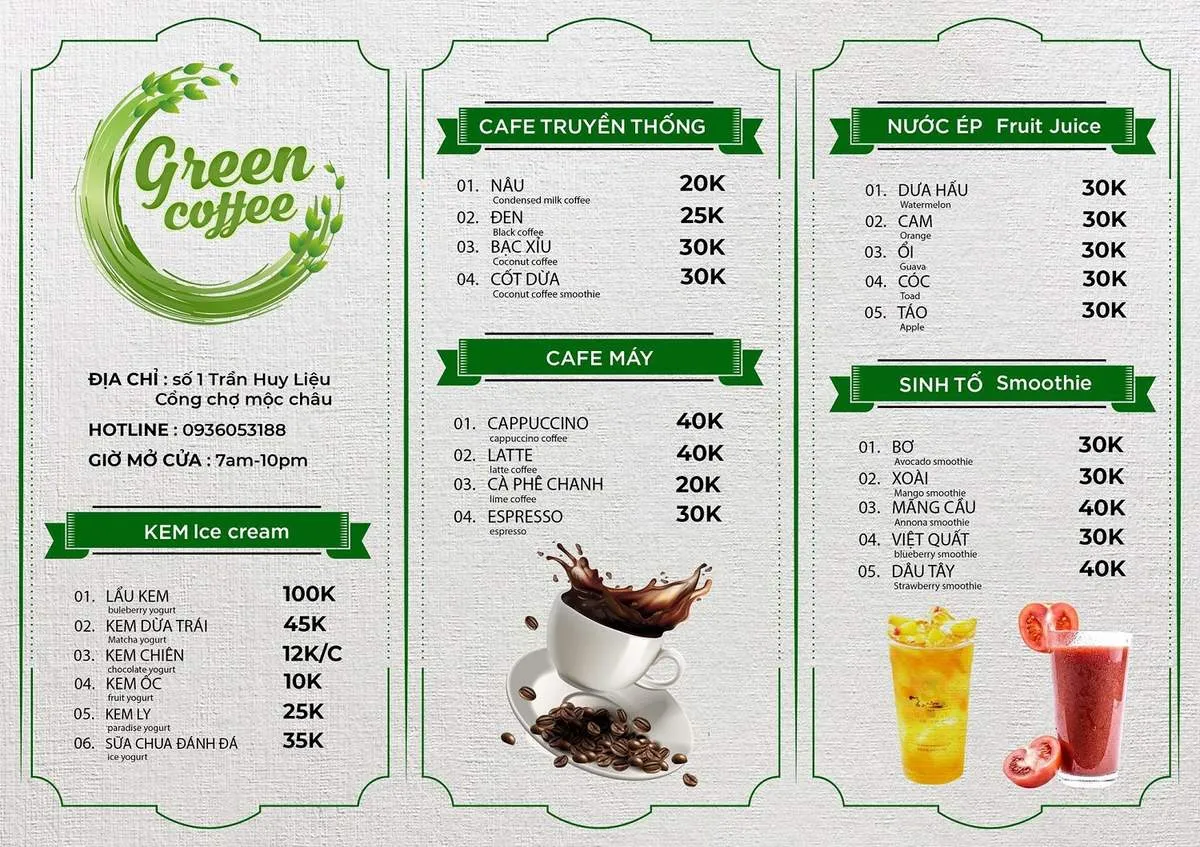 Green Coffee – Quán café xanh bình yên tại Mộc Châu