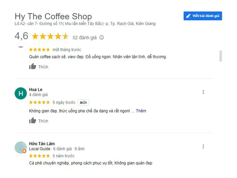 Hy the coffee shop và không gian cà phê trẻ trung, hiện đại