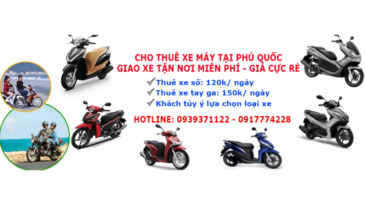 Kinh nghiệm thuê xe máy ở Phú Quốc tự túc