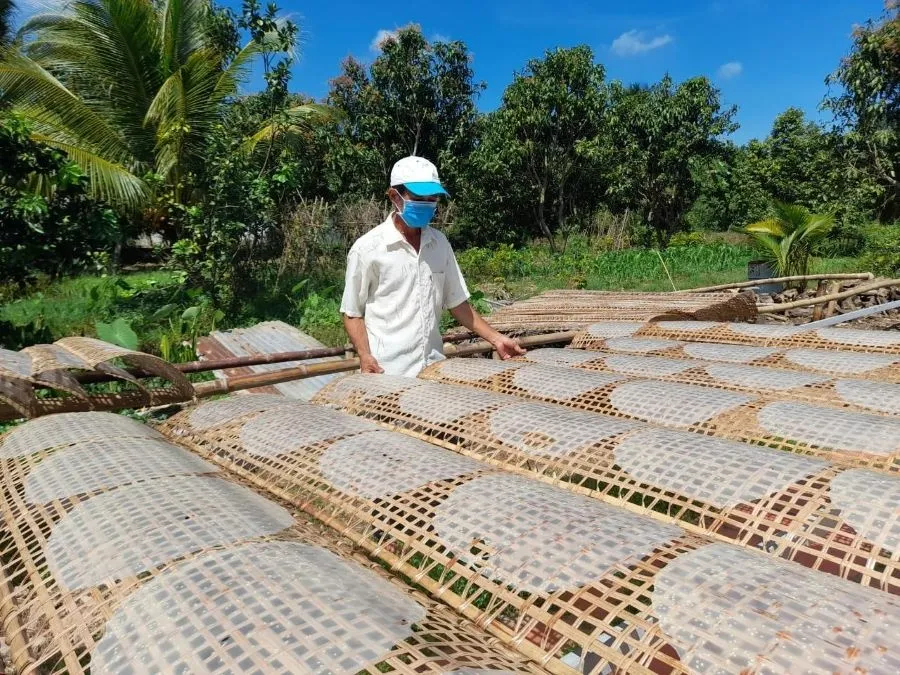 Làng nghề bánh tráng Cù lao Mây với bề dày lịch sử gần 1 thế kỷ