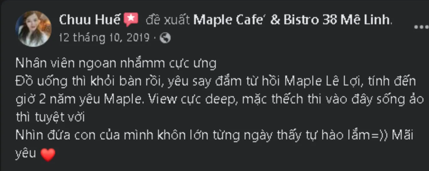 Maple Cafe’ & Bistro – Điểm hẹn lý tưởng mỗi tối thành thị lên đèn