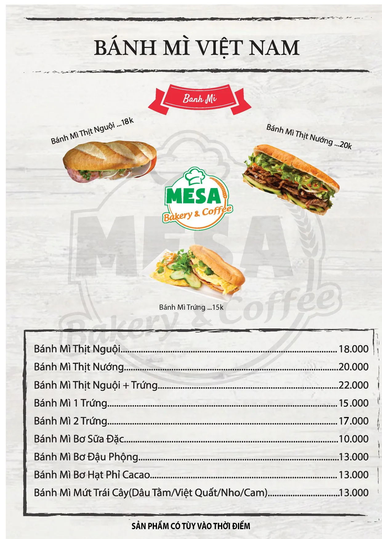 Mesa Bakery Coffee nơi luôn mang đến làn gió mới mẻ với menu độc đáo