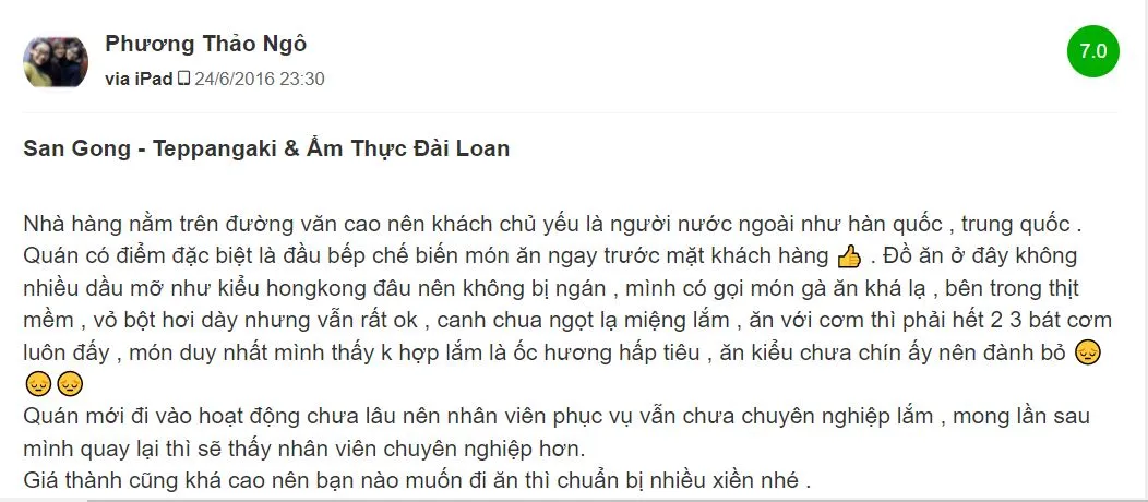 Một thoáng đặc biệt tại Teppangaki Ẩm Thực Đài Loan (San Gong Hai Phong)