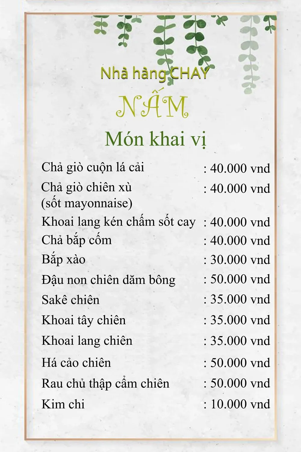 Nấm Restaurant, tinh hoa ẩm thực chay giữa lòng phố núi Pleiku