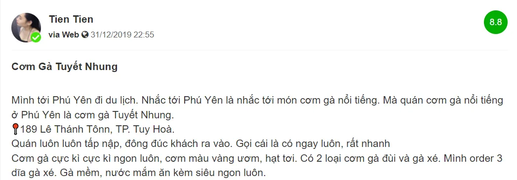 Nếu có dịp dừng chân Phú Yên, bạn chớ bỏ lỡ món Cơm gà Tuyết Nhung thơm ngon khó cưỡng