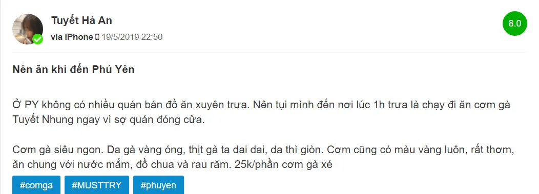 Nếu có dịp dừng chân Phú Yên, bạn chớ bỏ lỡ món Cơm gà Tuyết Nhung thơm ngon khó cưỡng