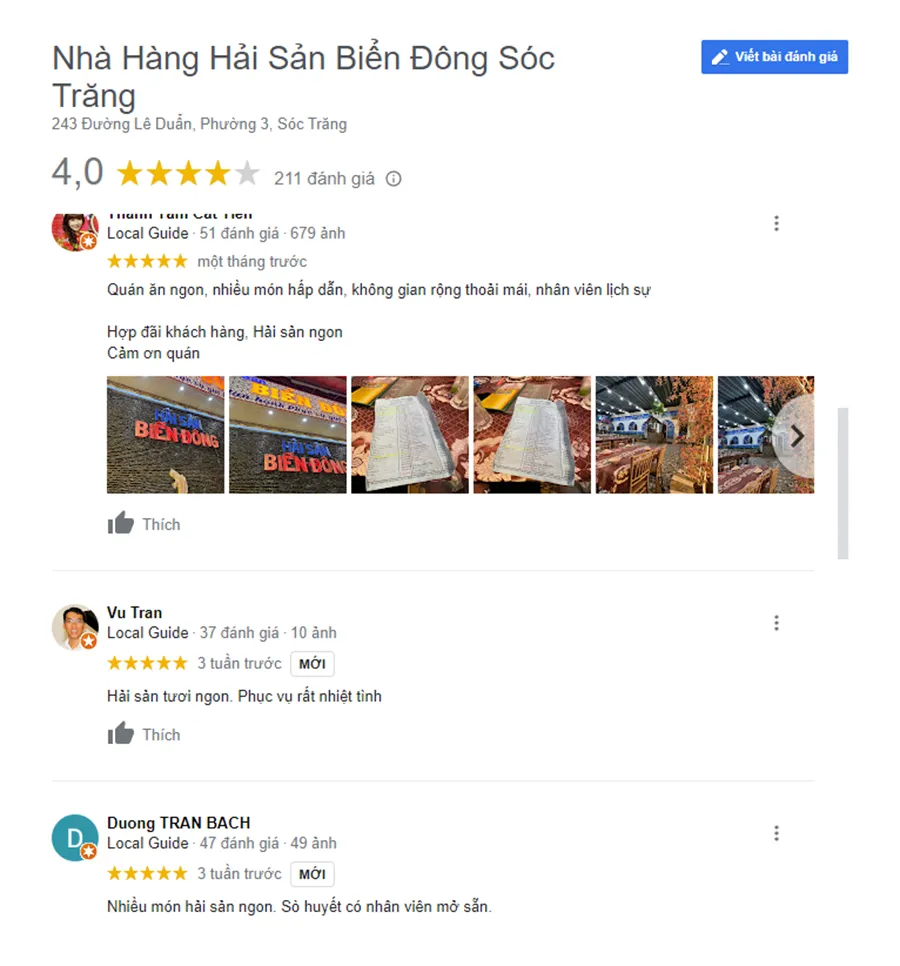 Nhà Hàng Hải Sản Biển Đông Sóc Trăng và hương vị nức lòng thực khách