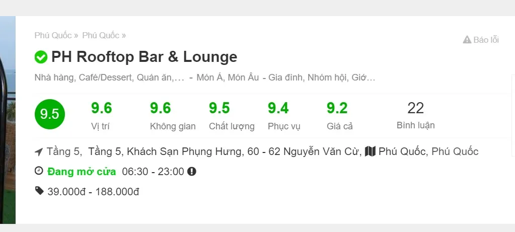 PH Rooftop Bar & Lounge – Đẳng Cấp Nhà Hàng Đảo Ngọc Sang Trọng