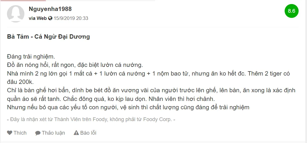 Quán bà Tám cá ngừ đại dương – Nơi thưởng thức món đèn pha đại dương ở xứ Nẫu