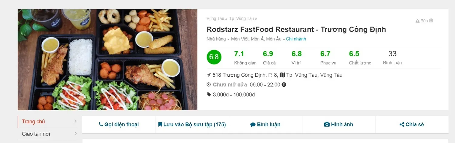 Rodstarz FastFood Vũng Tàu – Cửa hàng thức ăn nhanh mang hương vị truyền thống